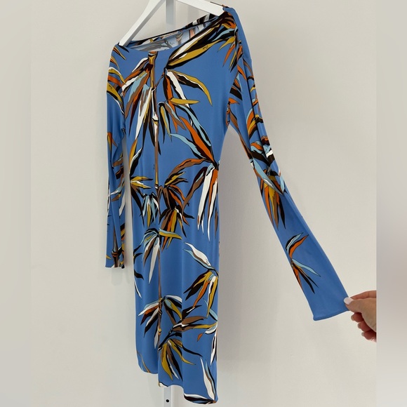 EMILIO PUCCI BLUE MULTI BAMBOO DRESS MODEL 71RL51 SIZE IT 40 / US 6 NWOTS! - Picture 5 of 17
